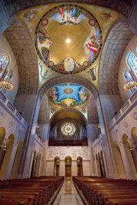 interior of the basilica of the national shrine of the immaculate conception in washington, d.c., photographed by jamie bannon photography.
