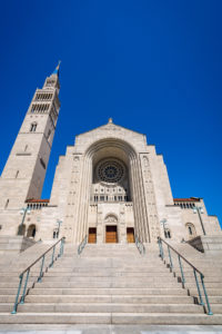 exterior of the basilica of the national shrine of the immaculate conception in washington, d.c., photographed by jamie bannon photography.