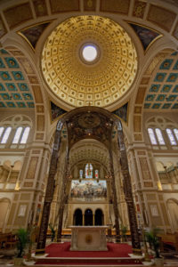 interior of a franciscan monastery in washington, d.c., photographed by jamie bannon photography.