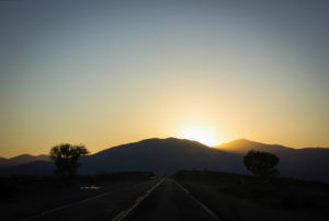 sunset on the road to baja california, mexico, photographed by jamie bannon photography.