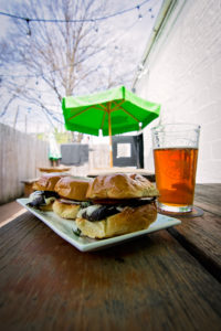 lunch on the patio of smith's public trust restaurant in washington, d.c., photographed by jamie bannon photography.