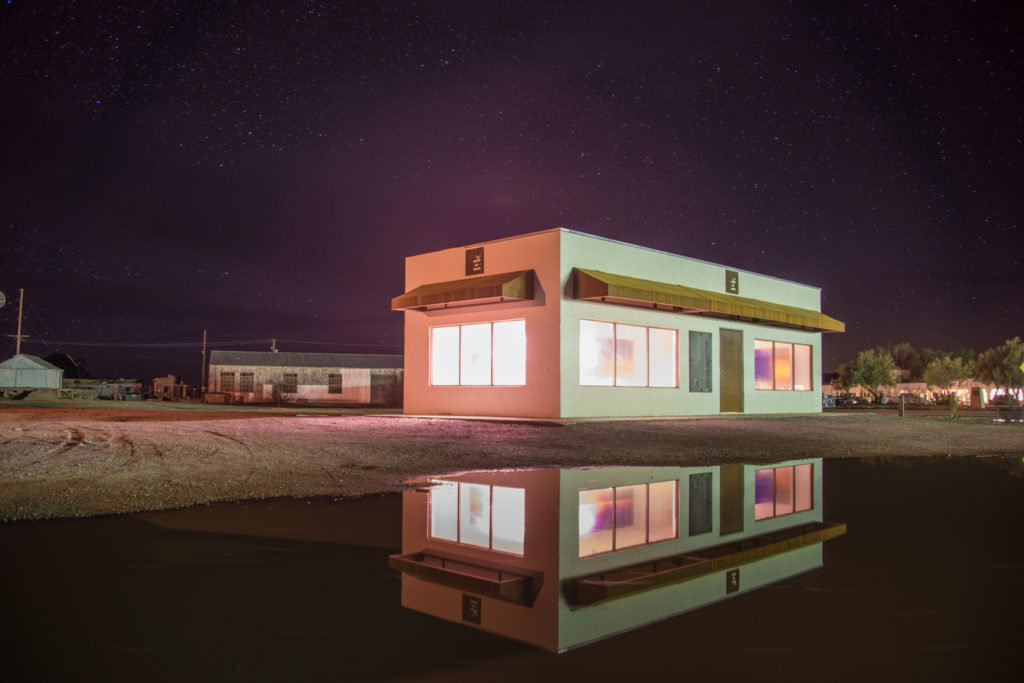 peter lik gallery at night in death valley, california, photographed by jamie bannon photography.
