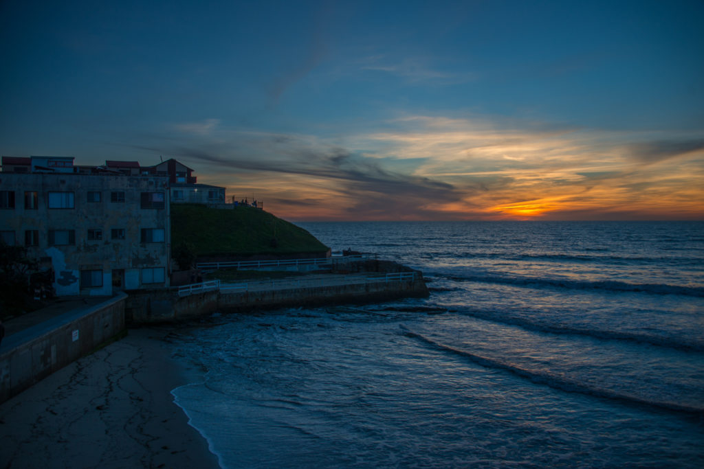sunset over ocean beach in san diego, california, photographed by jamie bannon photography.