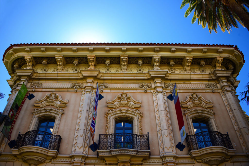 a beautiful building in balboa park in san diego, california, photographed by jamie bannon photography.