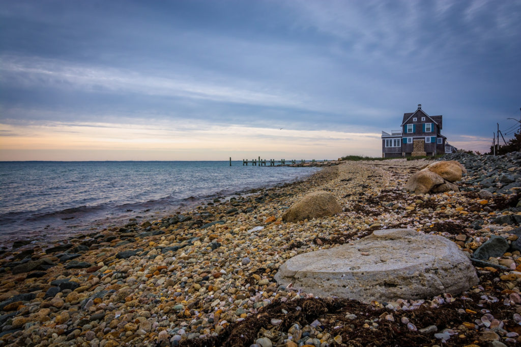 rocky beach on the coast of martha's vineyard, photographed by jamie bannon photography.