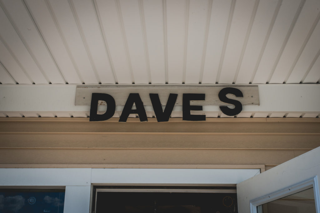 exterior sign at dave's shoe repair cobbler shop in unionville, connecticut, photographed by jamie bannon photography.