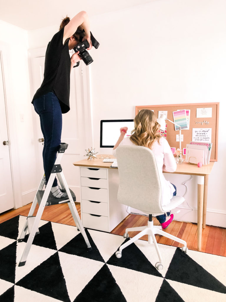 behind the scenes shot from jamie bannon photography's branding shoot for the productivity zone.