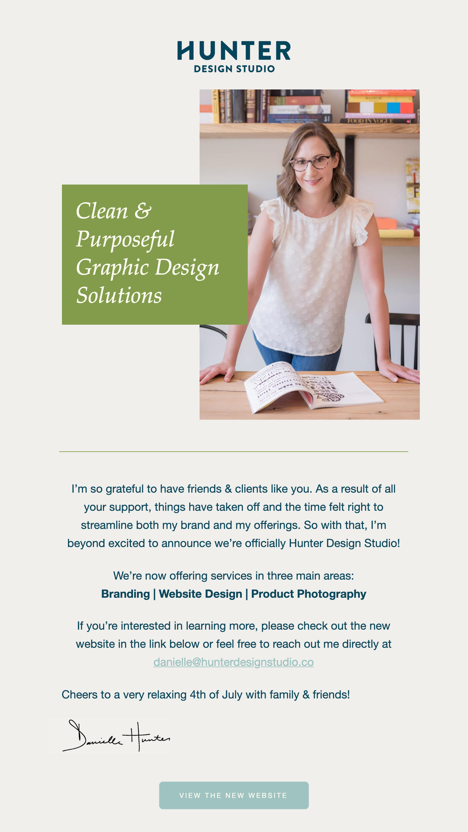 rebrand introduction email using brand photography by jamie bannon photography.