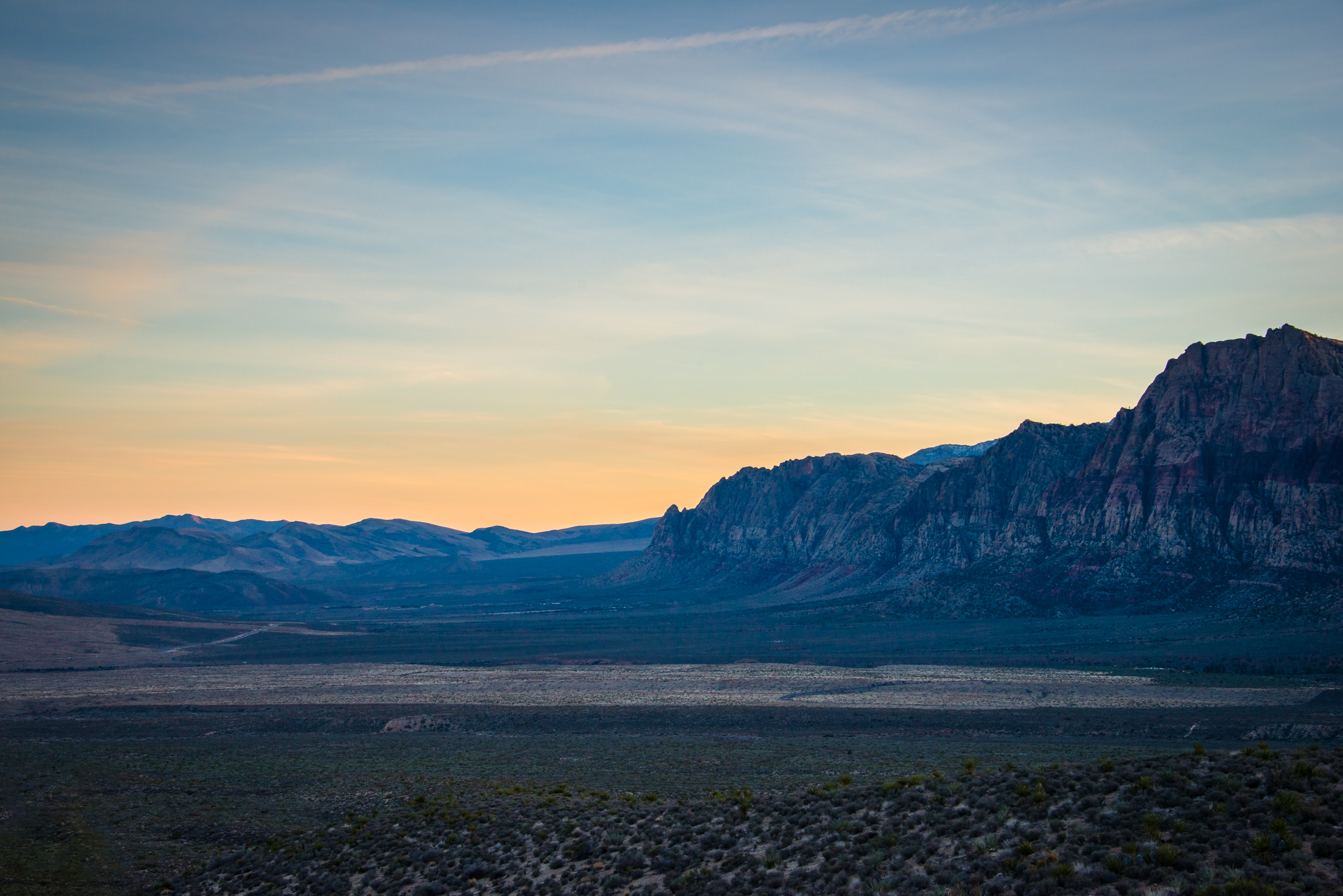 sunset at red rock canyon, nevada, photographed by jamie bannon photography.